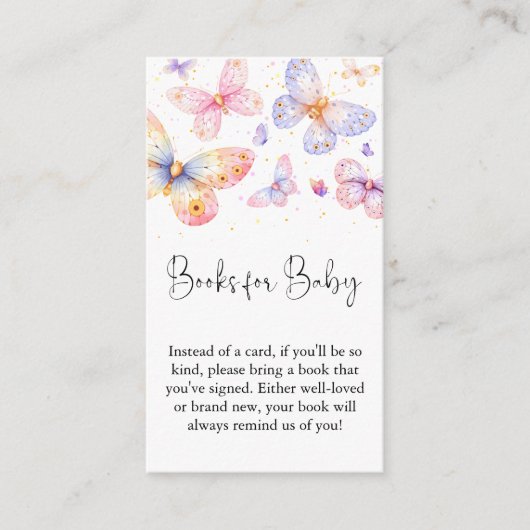 ピンクパープルバタフライベビー エンクロージャーカード (正面)