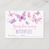 ピンクパープルバタフライ推測ゲームの数 エンクロージャーカード (正面)