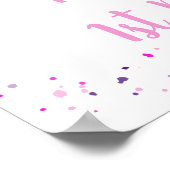 ピンクパープルバタフライ誕生日へようこそ ポスター (角)