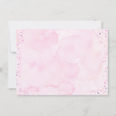 ピンクパープルバタフライ誕生日 サンキューカード (裏面)