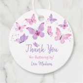 ピンクパープルバタフライ誕生日 フェイバータグ (正面)
