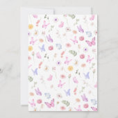 ピンクパープルバタフライ誕生日 招待状 (裏面)