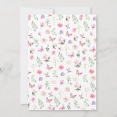 ピンクパープルバタフライ誕生日 招待状 (裏面)