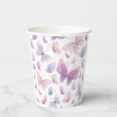 ピンクパープルバタフライ 紙コップ (裏面)