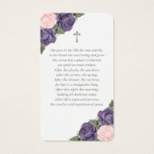 ピンクパープルバラシルバークロス葬儀祈りの言葉カード (裏面)