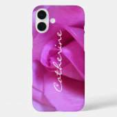 ピンクパープルバラフォト名前をカスタムするスクリプトモダン Case-Mate iPhoneケース (裏面)