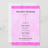 ピンクパープルバラフラワーシルバーエンジェル写真 招待状 (裏面)