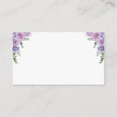 ピンクパープルバラフローラベビーシャワーおむつラッフル エンクロージャーカード (裏面)