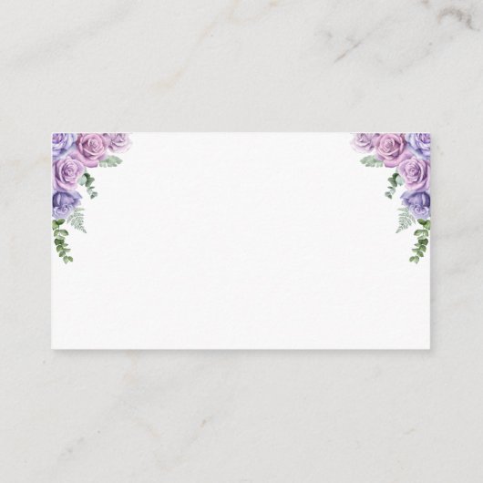 ピンクパープルバラフローラベビーシャワーおむつラッフル エンクロージャーカード (裏面)