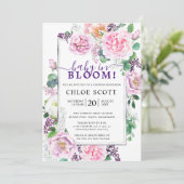 ピンクパープルバラ牡丹フローラベビーイン開花 招待状 (スタンド正面)