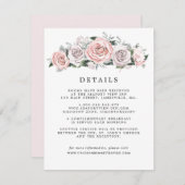 ピンクパープルバラ結婚フローラズゲスト詳細 エンクロージャーカード (正面/裏面)