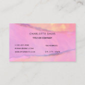 ピンクパープルバラ金ゴールド芸術的モノグラムイニシャル 名刺 (裏面)