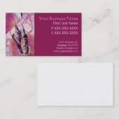 ピンクパープルバレエのスリッパ芸術的カード 名刺 (正面/裏面)