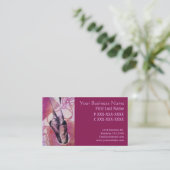 ピンクパープルバレエのスリッパ芸術的カード 名刺 (スタンド正面)