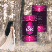 ピンクパープルバーガン華美オーナメントロゴのグラムを追加 名刺