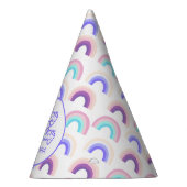 ピンクパープルパステルウォーターカラーレインボーパーティーハット パーティーハット (右)