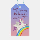 ピンクパープルパステルキッズチャルユニコーン誕生日 ギフトタグ (裏面)