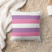 ピンクパープルパステルクラシックストライプパターン クッション (ブランケット)