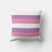 ピンクパープルパステルクラシックストライプパターン クッション (裏面)