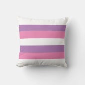 ピンクパープルパステルクラシックストライプパターン クッション (正面)