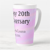 ピンクパープルパステル名入れ20周年記念日 カフェラテマグ (右アングル)
