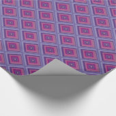 ピンクパープルパッションラベンダーダイヤモンドパターンチェック ラッピングペーパー (コーナー)