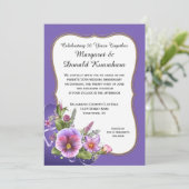 ピンクパープルパンジー金ゴールドフレーム50周年 招待状 (スタンド正面)