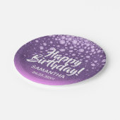 ピンクパープルピンクグリッターハッピーバースデーダイヤモンド ペーパープレート
