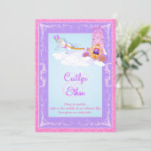 ピンクパープルファンタジー童話結婚式招待状 招待状 (スタンド正面)