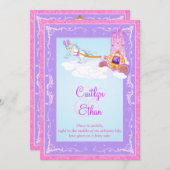 ピンクパープルファンタジー童話結婚式招待状 招待状 (正面/裏面)
