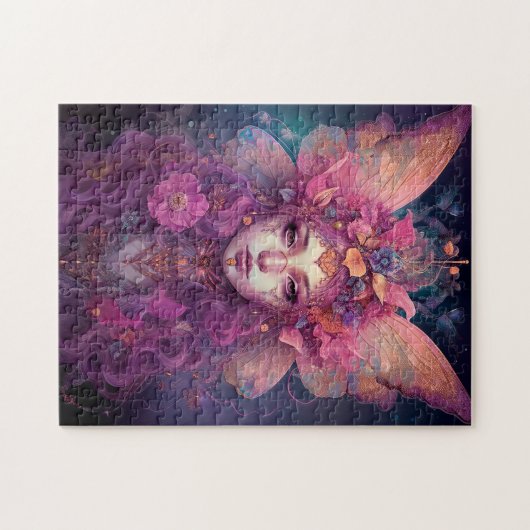 ピンクパープルフェアリークイーンファンタジーアート ジグソーパズル (横)