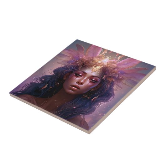 ピンクパープルフェアリークイーンファンタジーアート タイル (側面)