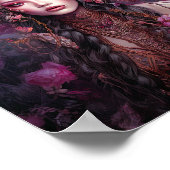 ピンクパープルフェアリークイーンファンタジーアート ポスター (角)