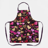 ピンクパープルフェイクゴールデンハートモダン名前をカスタムする エプロン (正面)
