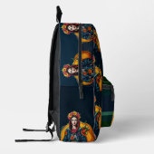 ピンクパープルフェイクゴールデンハートモダン名前をカスタムする プリントバックパック (左)