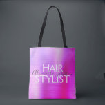 ピンクパープルフォイル美容師用品 トートバッグ<br><div class="desc">ピンクと紫のフォイルグラデーション美容師美しいは、はさみ、シャンプーまたは他のサロン用品のためのバッグを供給する。業務の連絡名称や職業を変更して、あらゆる種類の業務に使用することができる。追加の連絡一致する項目については、デザイナーに問い合わせてください。</div>