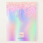 ピンクパープルフォトホログラフィック名 プランナー手帳 (裏面)