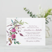 ピンクパープルフラワーガーデンフローラ結婚クリスチャン 招待状 (スタンド正面)
