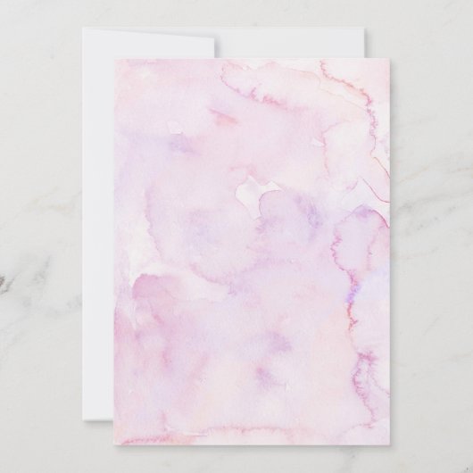 ピンクパープルフルタビーフローラバタフライ誕生日 招待状 (裏面)