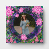 ピンクパープルフローラかわいい写真カスタム写真 フォトプラーク (正面)