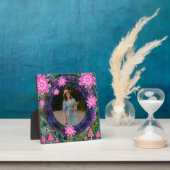 ピンクパープルフローラかわいい写真カスタム写真 フォトプラーク (インサイチュ)