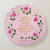 ピンクパープルフローラウィリアムシェイクスピア ラウンドクッション (裏面)