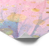 ピンクパープルフローラオベビーバタフライベビーシャワー ポスター (角)