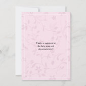 ピンクパープルフローラキツネウッドランドベビーシャワー 招待状 (裏面)