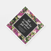 ピンクパープルフローラクリスチャン卒業クラス スタンダードランチョンナプキン (角)