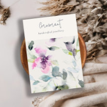 ピンクパープルフローラスクリプト空白のジュエリーホルダー