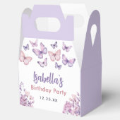 ピンクパープルフローラバタフライガール1st誕生日 フェイバーボックス (オープン)