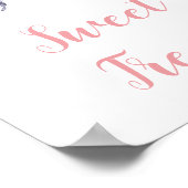 ピンクパープルフローラバタフライスイートトリートサイン ポスター (角)