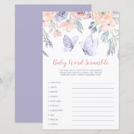 ピンクパープルフローラバタフライワードスクランブルゲーム