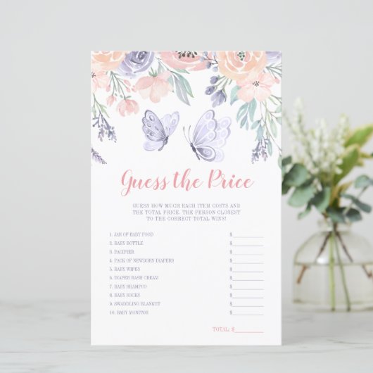 ピンクパープルフローラバタフライ価格ゲームを推測 (スタンド正面)